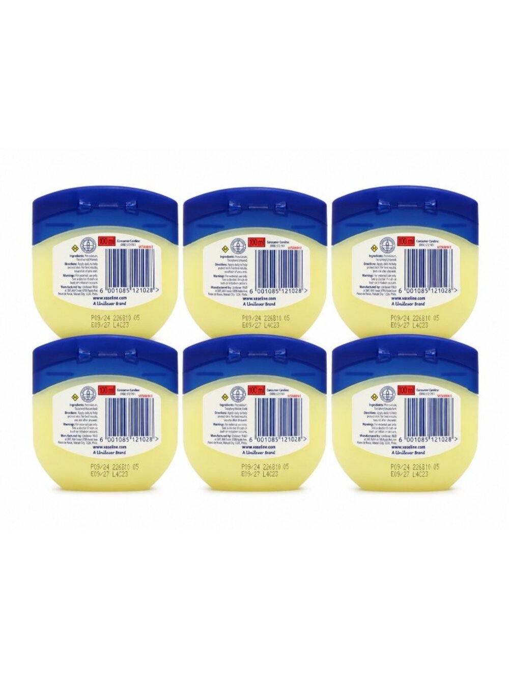 Vaseline Blueseal Vitamin E Petroleum Jelly Set of 6 - Picture 2 of 2